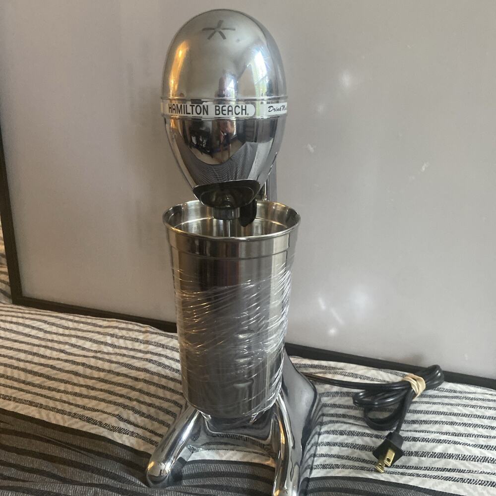Vintage Milkshake Maker Hamilton Beach Drink Master Chrome Classic Tested